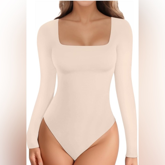 Long Sleeve Square Neck Bodysuit | S | NWT - Picture 2 of 5